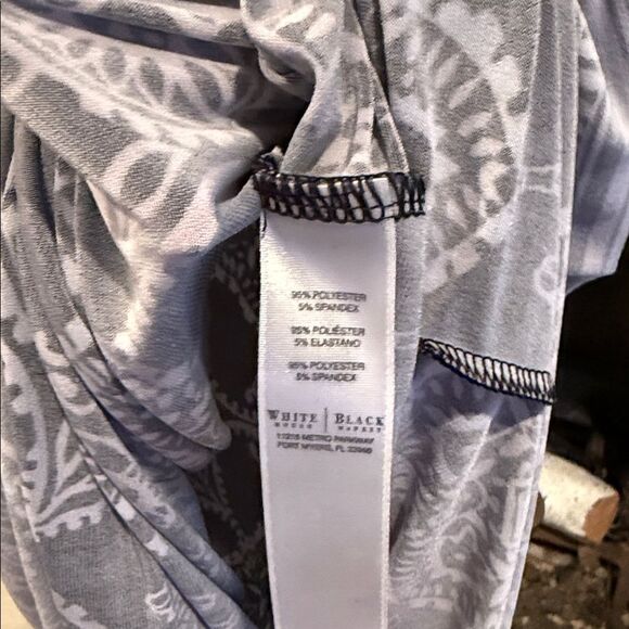 White House Black Market Black and White Midi Dress Size Large - Picture 3 of 5